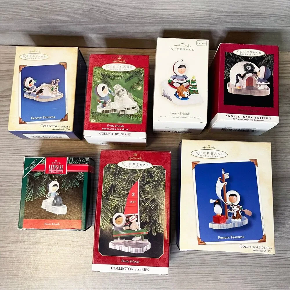Hallmark Keepsake Frosty Friends Ornament Lot of 7 1992-2008 Collector Series